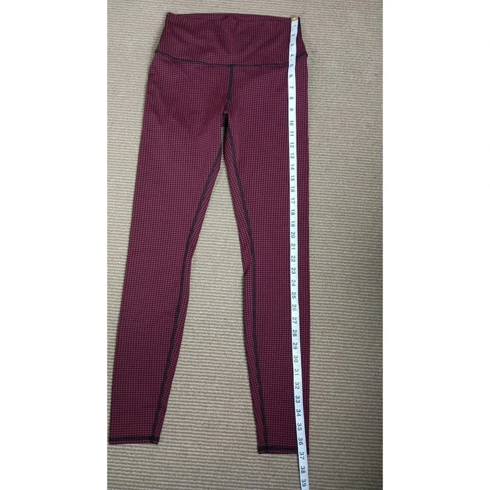 Alo Yoga Micro Houndstooth‎ Red/Black High Waisted Leggings Women's Size M
